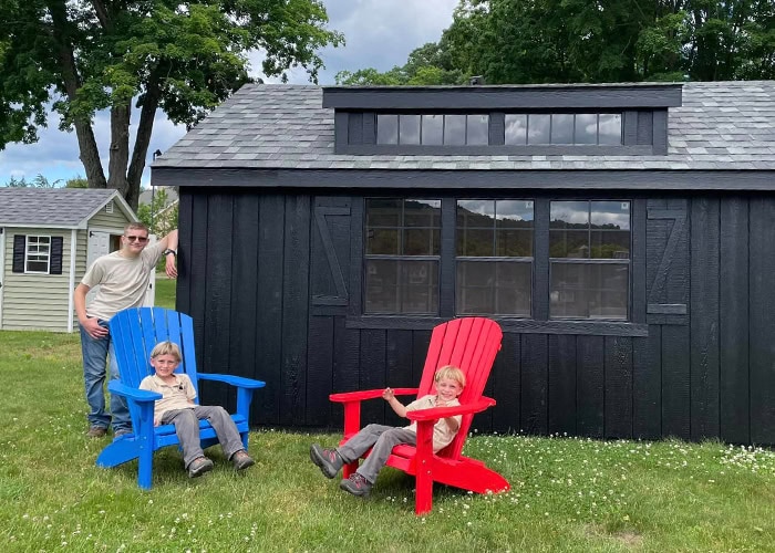 Stephen sons with shed - Walsh's Country Store